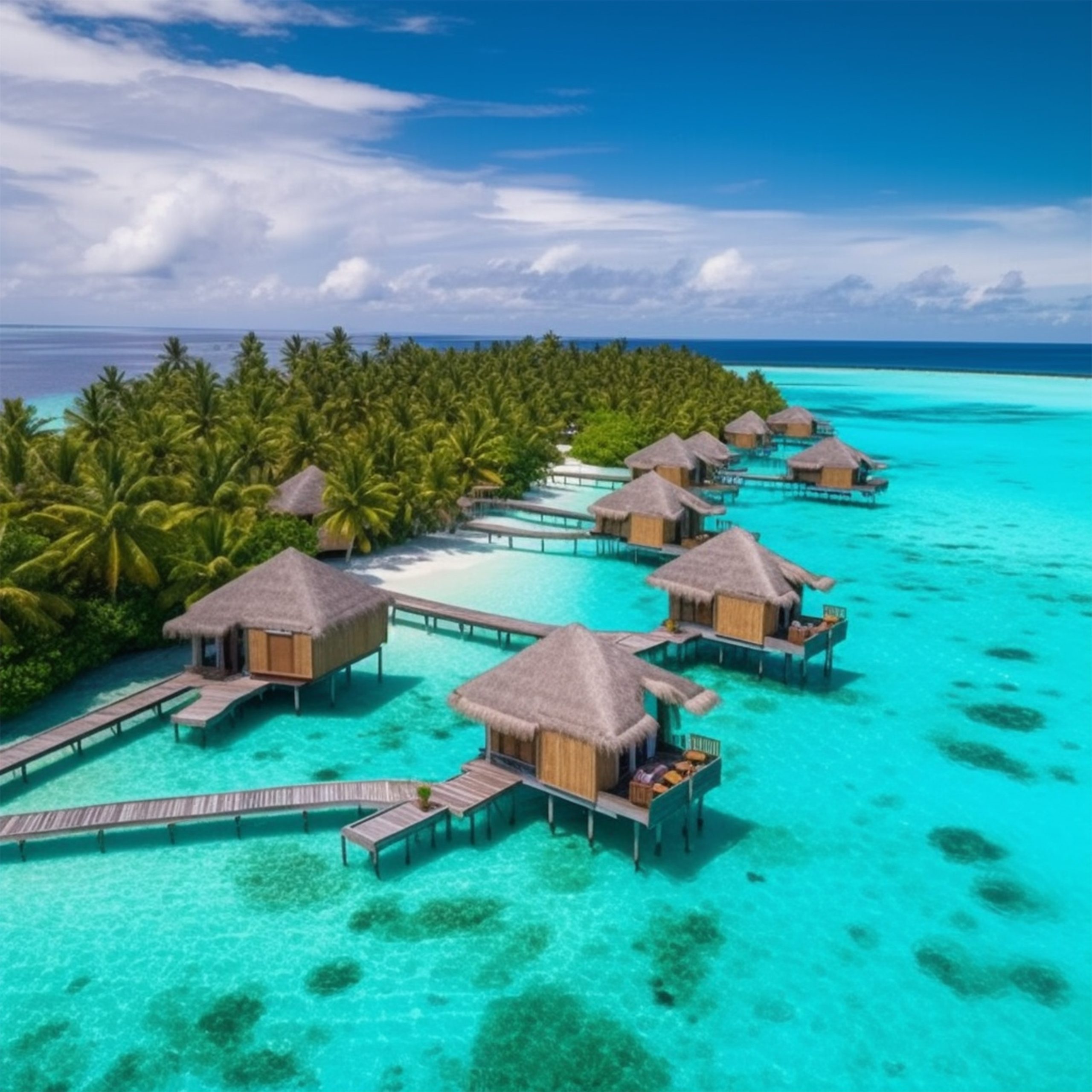Summer Vacation on a Tropical Island in the Maldives